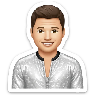 Nick Lachey from 98 Degrees with white sequin outfit sticker