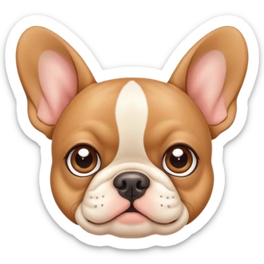 cute tan french bulldog face with big eyes and flat nose sticker