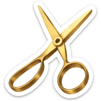 Gold scissors sticker