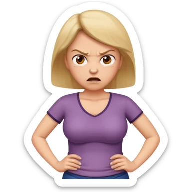 angry mom with hands on hips sticker