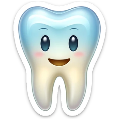 tooth with a glowing healing effect sticker