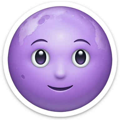 realistic Light purple moon sticker