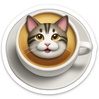 cat coffee sticker