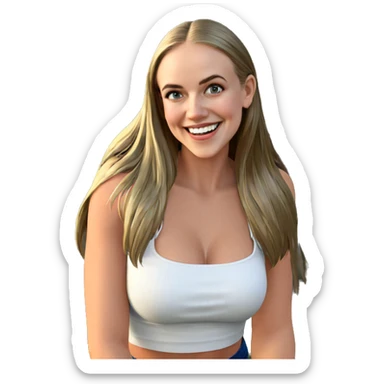 smiling girl in nature sticker