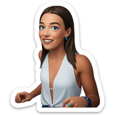 smiling girl with blue eyes sticker