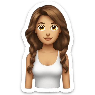 Une femme aux cheveux bruns courts sur le toi de sa voiture sticker