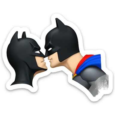 Batman and superman kiss sticker