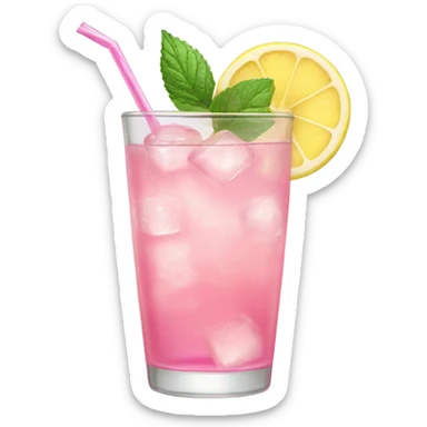Pink lemonade with ice  sticker
