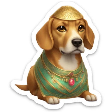 Golden fortune teller dog sticker