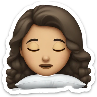 Brunette girl sleeping sticker