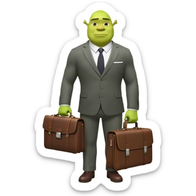 Shrek with a Hyatt sticker