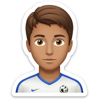 Brown hair give soccer player sticker