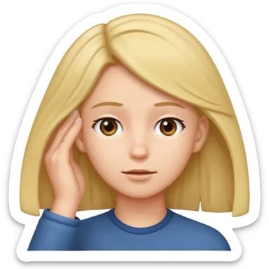 Person tucking their hair behind their ear  sticker