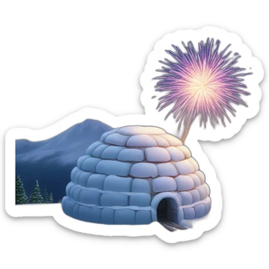 igloo fireworks in the sky sticker