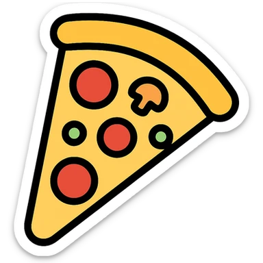 pizza slice color outline icon sticker