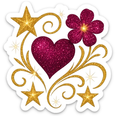 glamorous motif, sparkling and bold, no background sticker