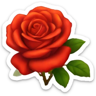 Rosa roja en fuego sticker