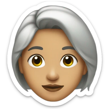 MUJER DE 37 AÑOS, CARA REDONDA, OJOS VERDES, PELO LACIO NEGRO sticker