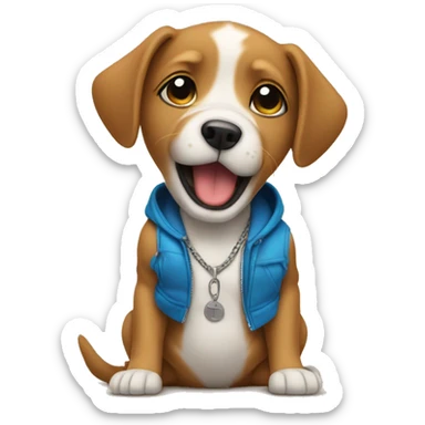 Beat boxing puppy sticker