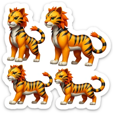 Pyroar-Sprigatito-Torracat-Litten-Luxray-Tigress-Tiger-Liger-Hybrid-Fakemon-Creature (full body) sticker