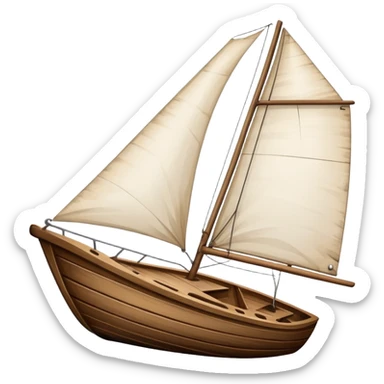 sailboat hull with rudder but no sails attached sticker