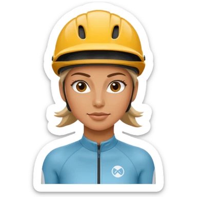cyclist woman sticker