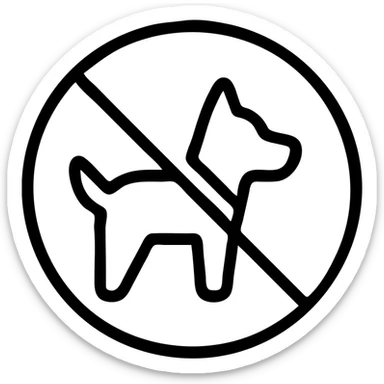 no pet sign, clear prohibition symbol, simple and easily recognizable, suitable for signage, no text sticker