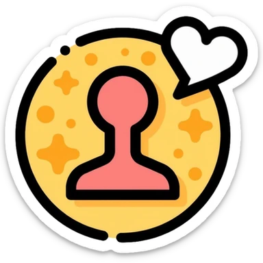 social media followers icon on a gold coin sticker