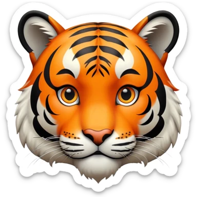 tiger face with friendly expression sticker