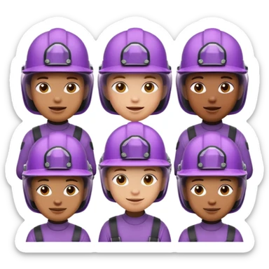 Purple goo emoji face army sticker