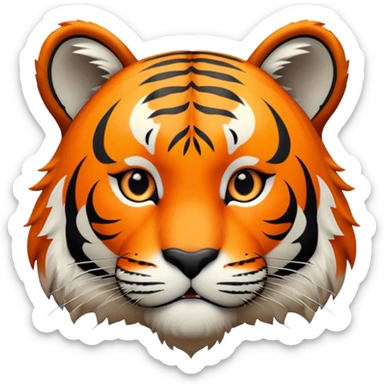 tiger face with friendly expression sticker