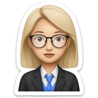 asian female accountant with eyeglasses sticker