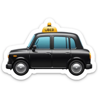 generate an ios genmoji of a black cab that says UBER sticker