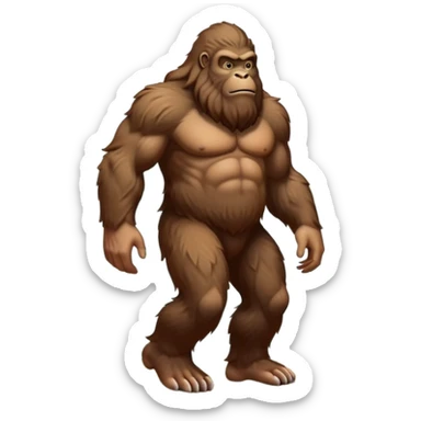 hairy bigfoot sasquatch creature walking in forest sticker