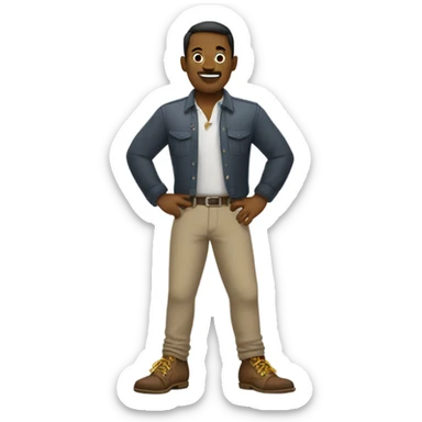 Chancho con zapatos y musculoso sticker