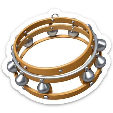 tambourine with bells and jingles  sticker