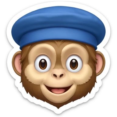 Monkey wearing blue beret sticker