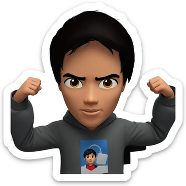 black haired boy parody sticker