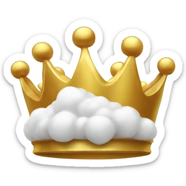 Hail cloud with gold crown on top sticker