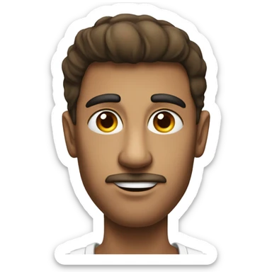 Un homme avec une tête carré et des yeux ecartés sticker