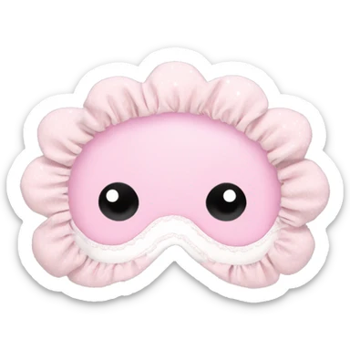Light pink Frilly sleep mask with white stars sticker