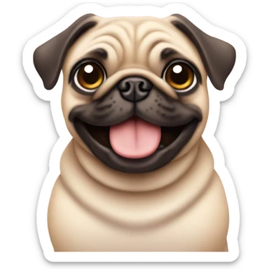 Cute beige pug celebrating his moms birthday sticker