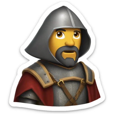 caballero medieval con un sable laser sticker