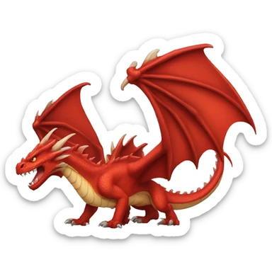 red ferocious dragon sticker