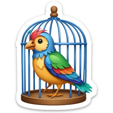 bird in cage sticker