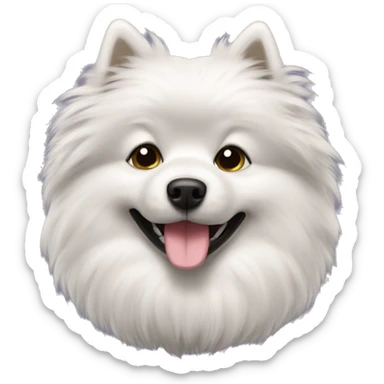 black fluffy spitz dog sticker