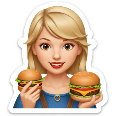 Taylor Swift woman viking eating burger sticker