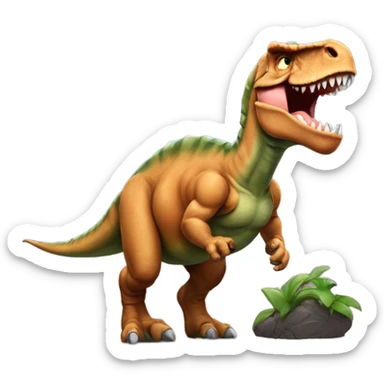 Arnold Schwarzenegger as a dinosaur sticker