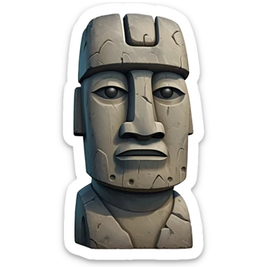 Moai Emoji With the rock face sticker