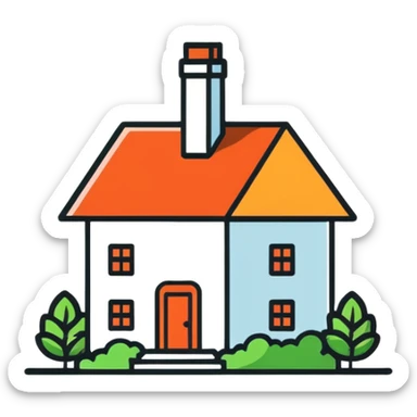 modern furniture logo with house shape sticker